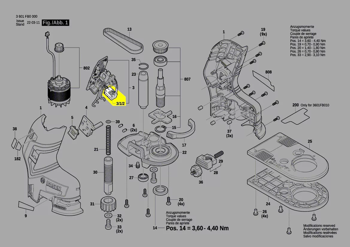 Interrupteur réf. 2 607 202 355 Bosch